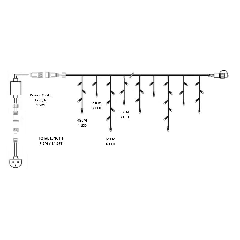 Festive Connect Icicle Outdoor LED Waterproof Warm White Lights