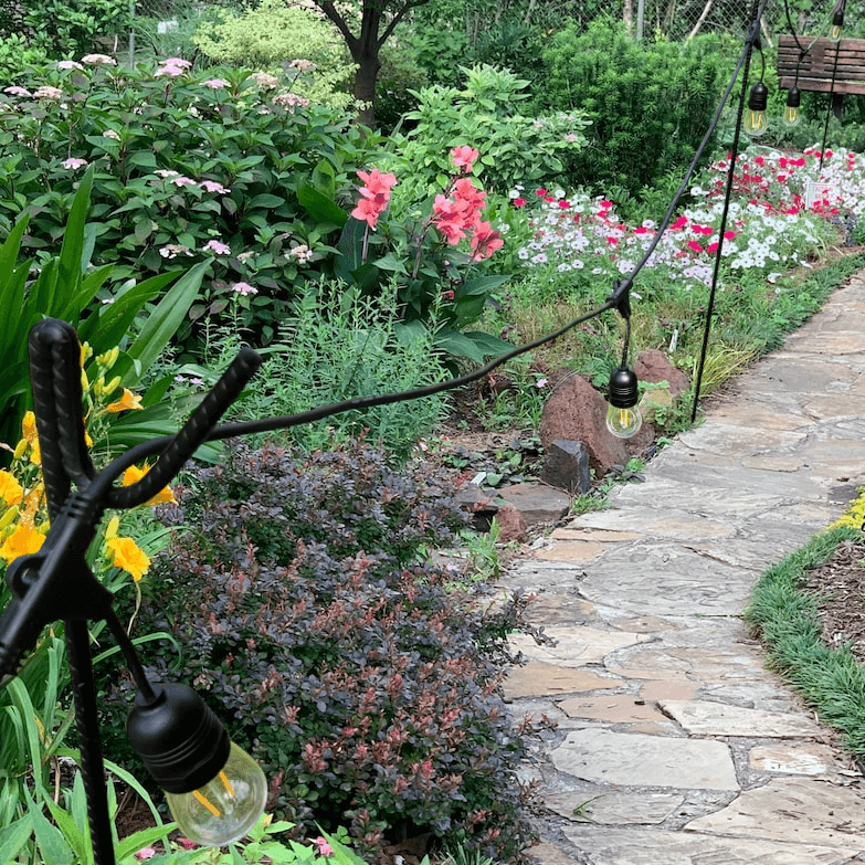 1.24m / 124cm Black Solid Metal Festoon Pole / Shepherds Hook - Lighting Legends