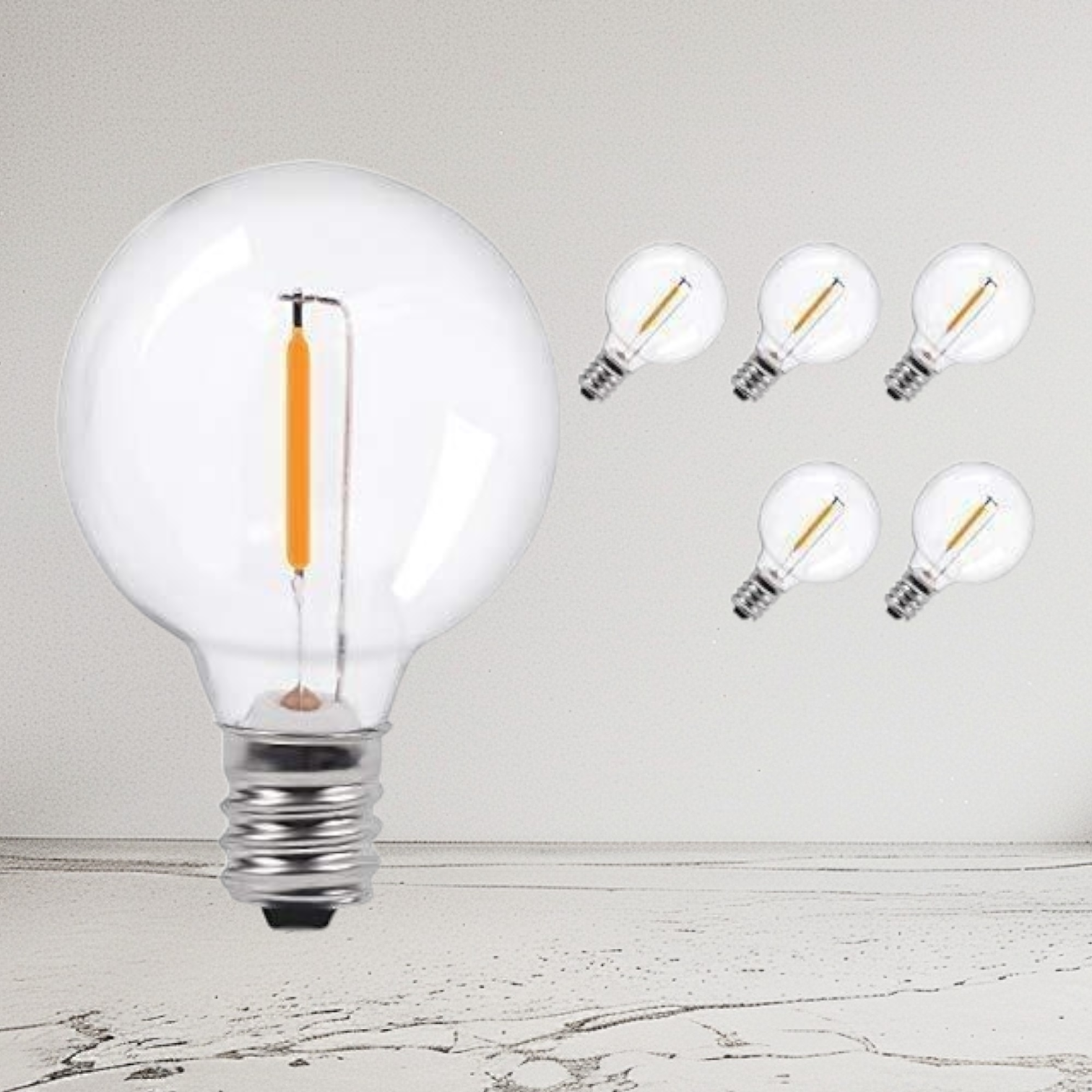 6 Pack - Solar Warm White LED Shatterproof Replacement Bulbs