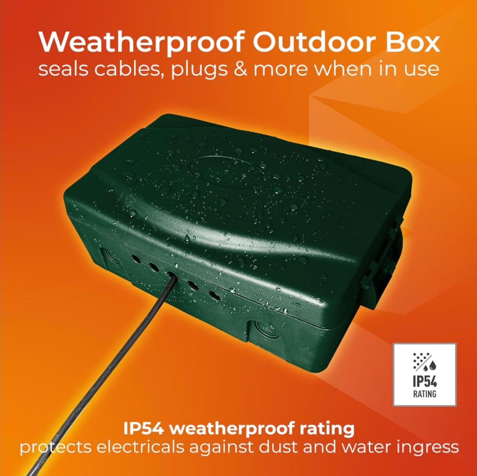 Green Weatherproof Outdoor Power Extension Box