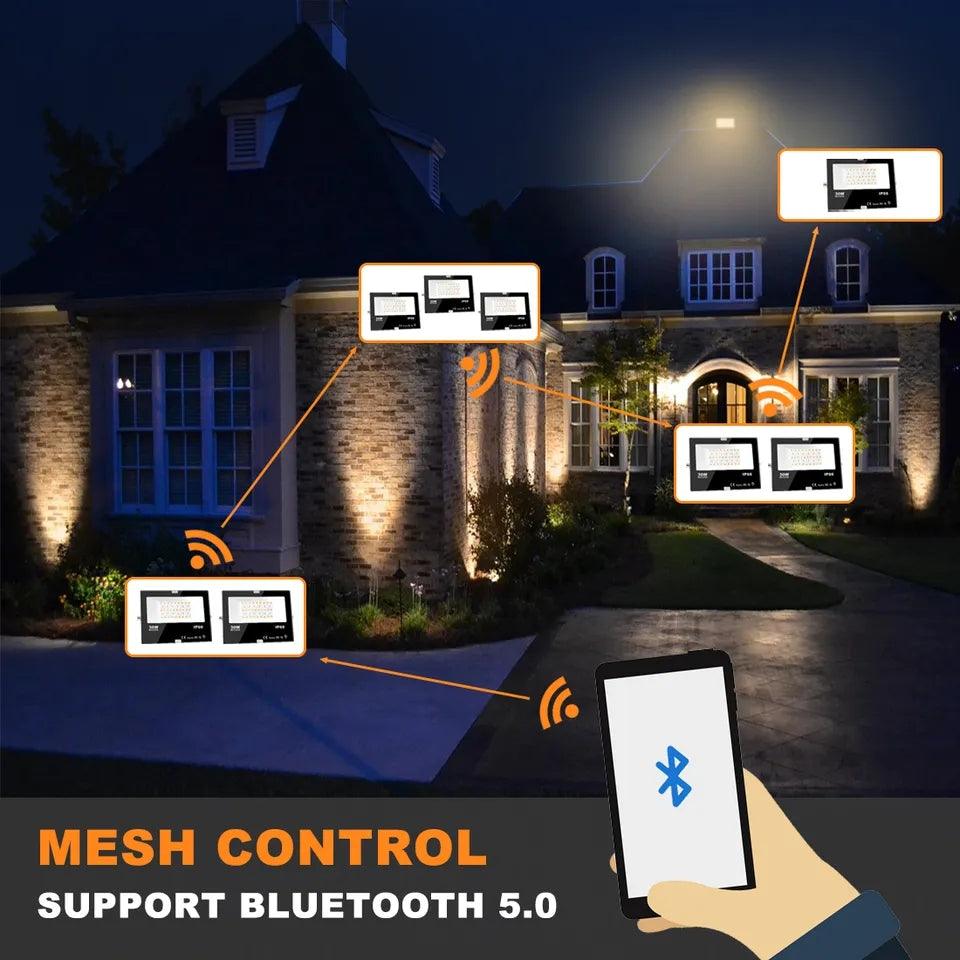 Bluetooth Light Tech Ultimate Smart Bluetooth Floodlight LED Outdoor RGB / Warm White ...