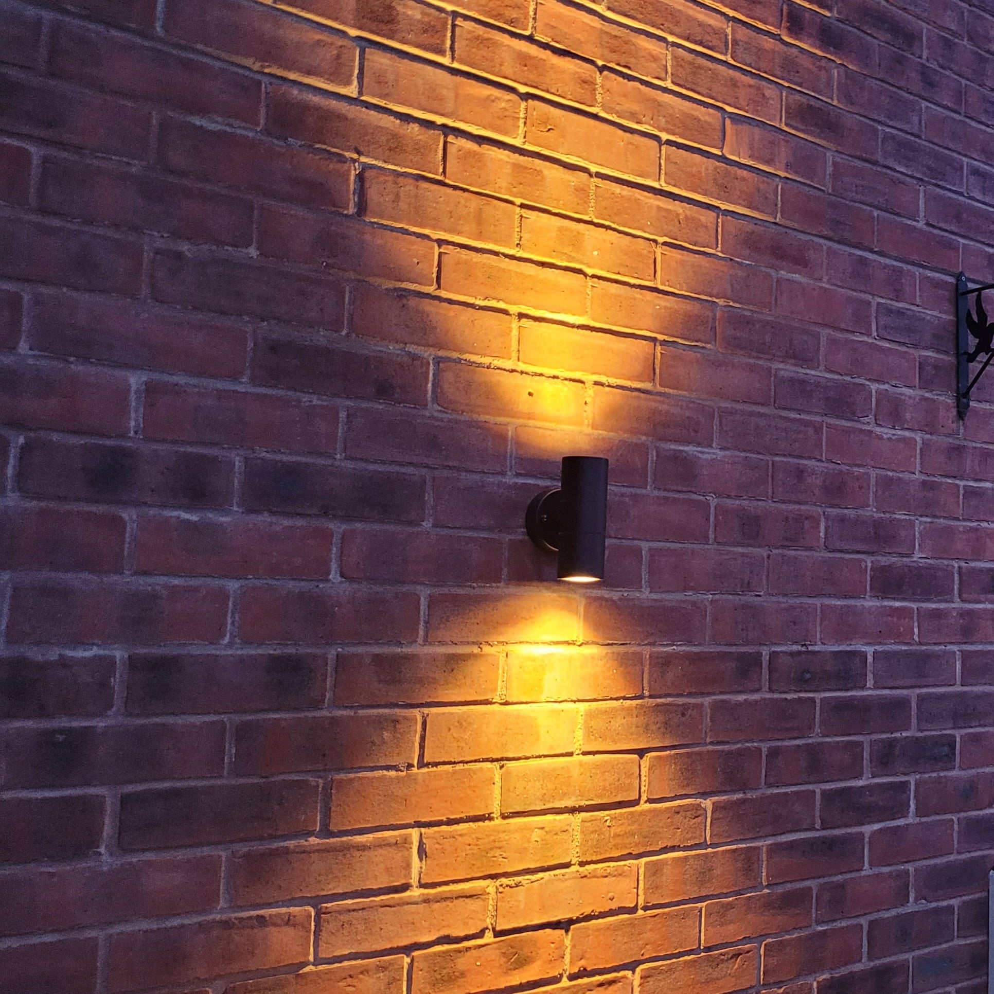 Eclipse Duo Black Outdoor Wall Mounted Up / Down LED Light Mains Wired IP65