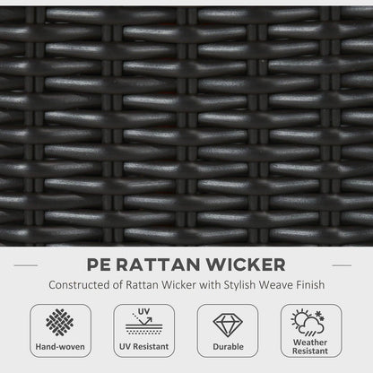 Black Outdoor Stylish Rattan Gas Powered Fire Pit Table