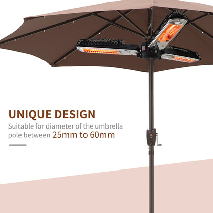 Parasol 1300W Outdoor Electric Halogen Patio Heater