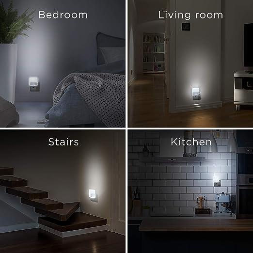 Twin Pack - Smart LED Indoor Night Light - Auto Dusk to Dawn Sensor - White - Lighting Legends