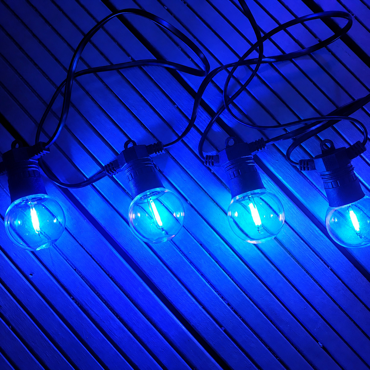 12 Pack Outdoor Super Festoon Waterproof LED Colour Bulbs