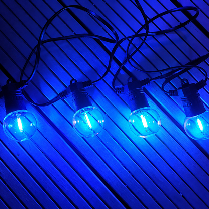 12 Pack Outdoor Super Festoon Waterproof LED Colour Bulbs