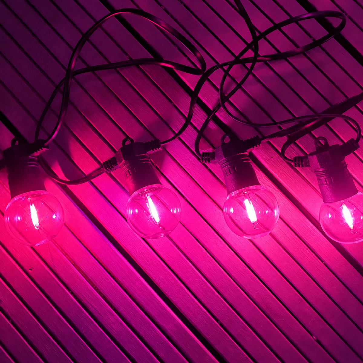 12 Pack Outdoor Super Festoon Waterproof LED Colour Bulbs