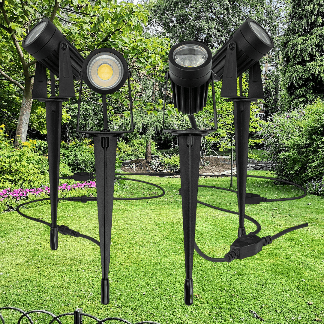 4 in 1 LED 12V Spotlights "Warm White" Garden Landscape Up / Spot / Stake Lights - Lighting Legends