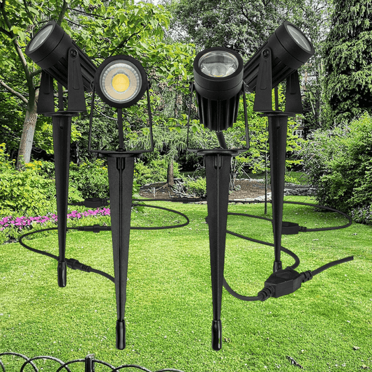 4 in 1 LED 12V Spotlights "Warm White" Garden Landscape Up / Spot / Stake Lights - Lighting Legends