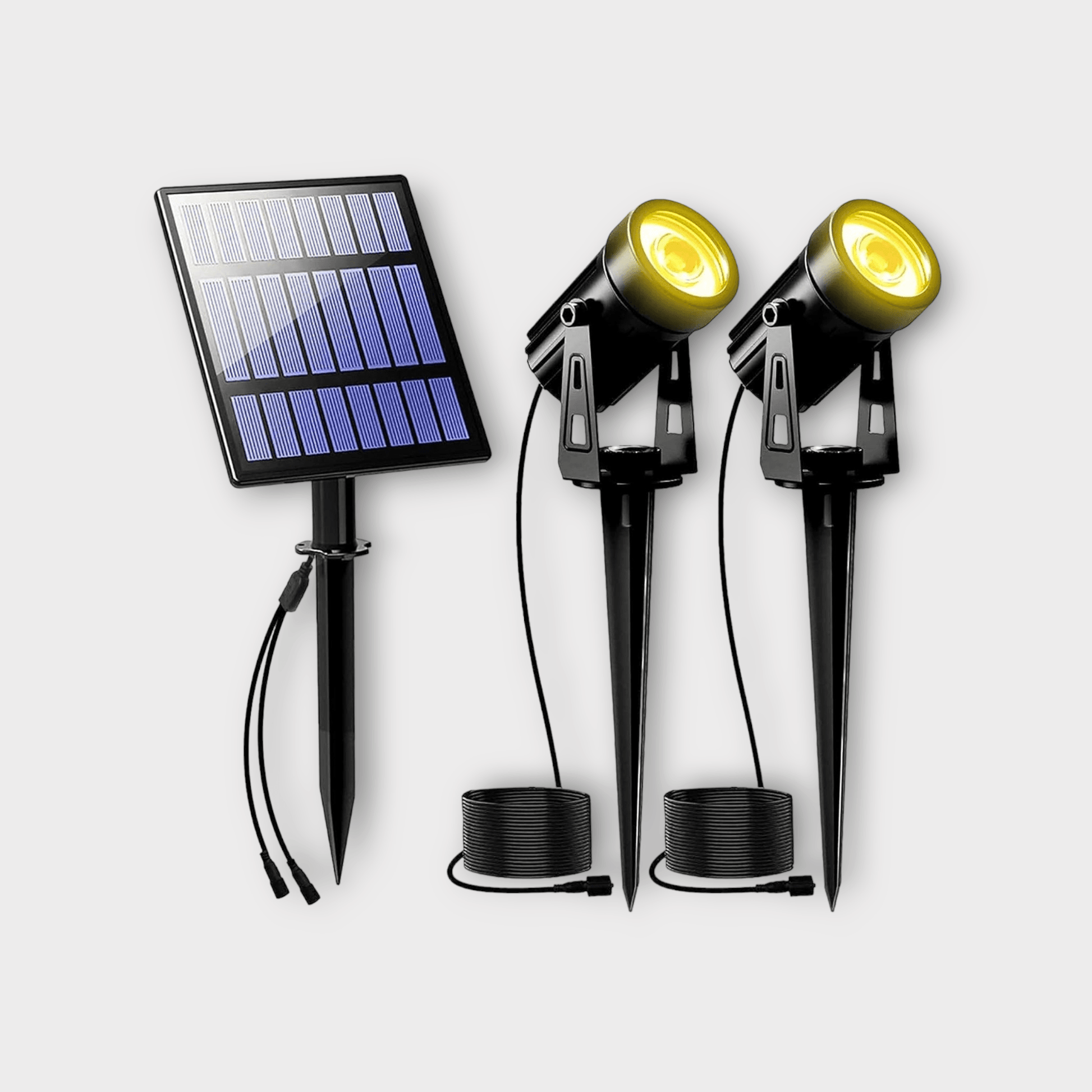 SuperLuxe 2 in 1 Solar LED Garden Spotlights - Warm White - Lighting Legends