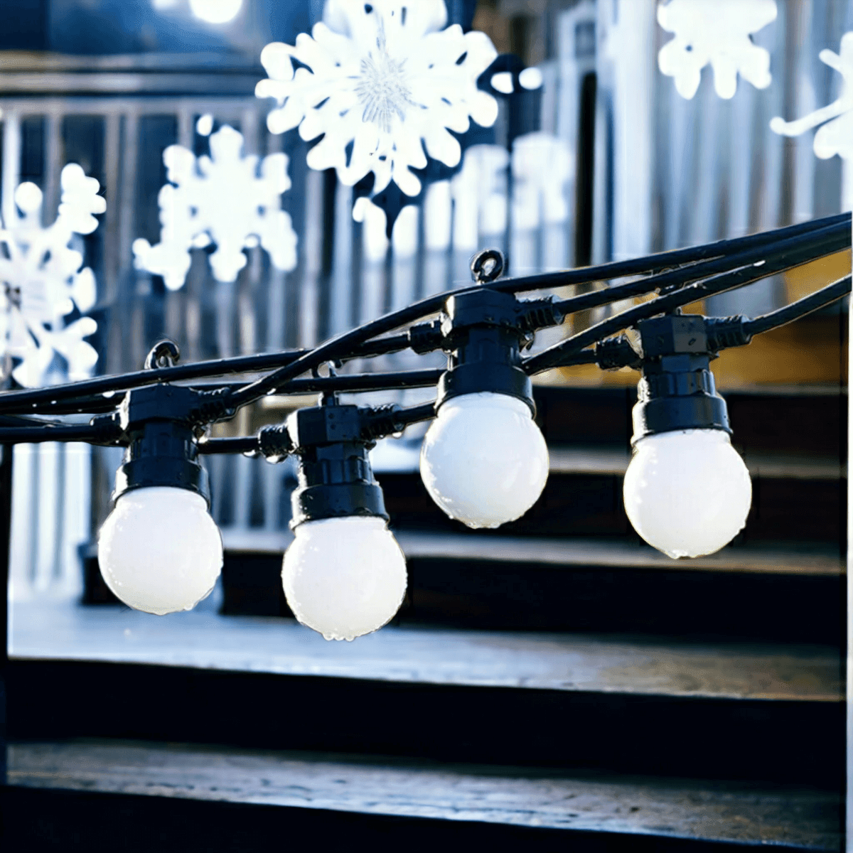 13M / 42FT 20 LED "Chalky White" Plug-in Inter-connectable Outdoor String Lights - Lighting Legends