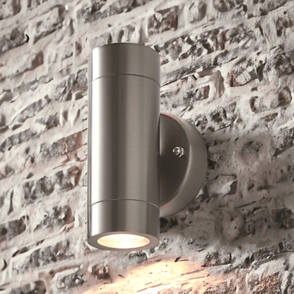Silver Outdoor Wall Mounted Stainless Steel Up & Down LED Light