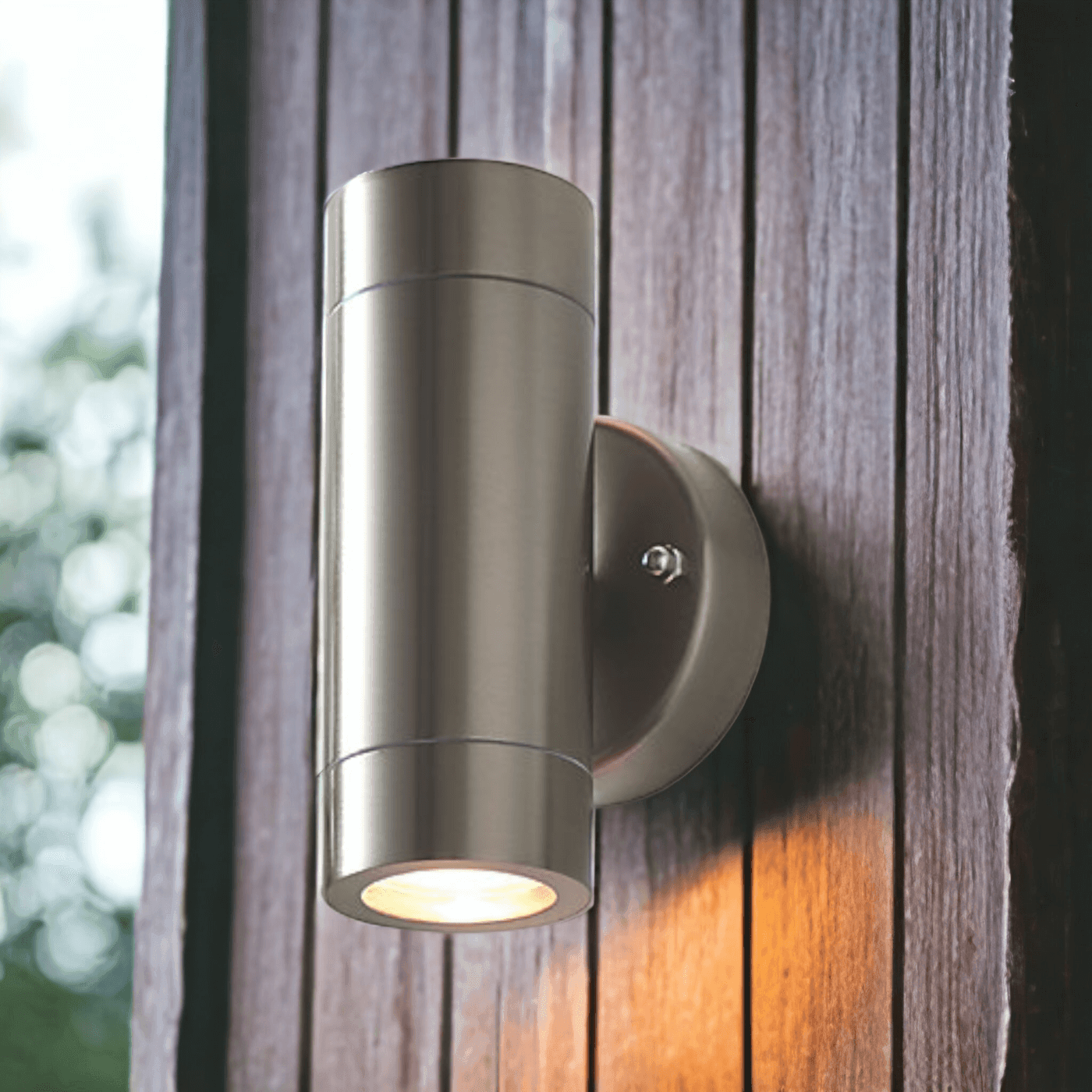 Silver Outdoor Wall Mounted Stainless Steel Up & Down LED Light