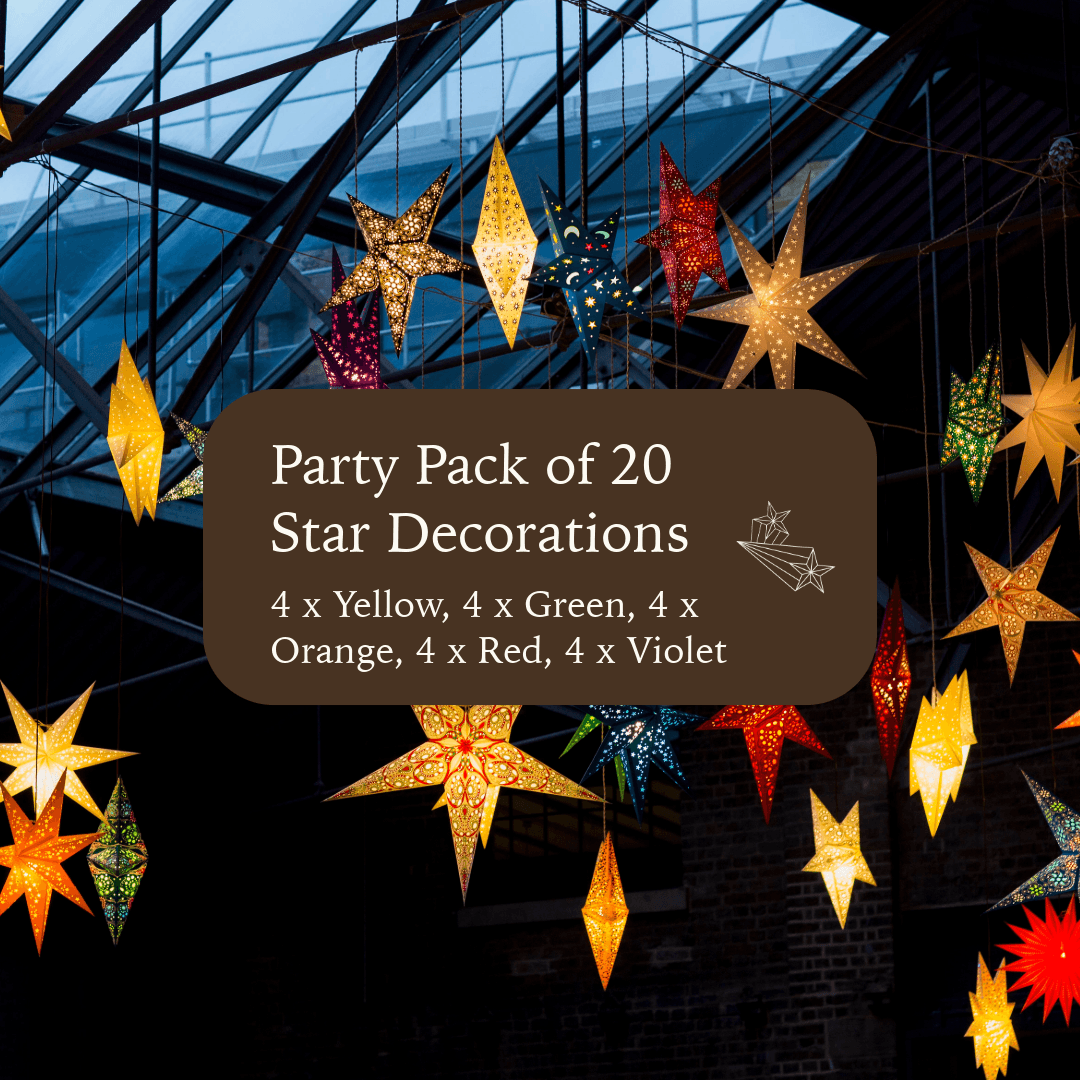 Paperstars Multi Coloured Party Pack 20 x 60cm Stars