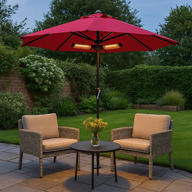 Parasol 1300W Outdoor Electric Halogen Patio Heater