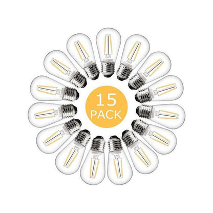 15 Pack Spare LED "Warm White" Bulbs - IP65 Heavy Duty String Lights