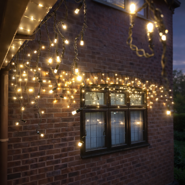 Festive Connect Icicle Outdoor LED Waterproof Warm White Lights