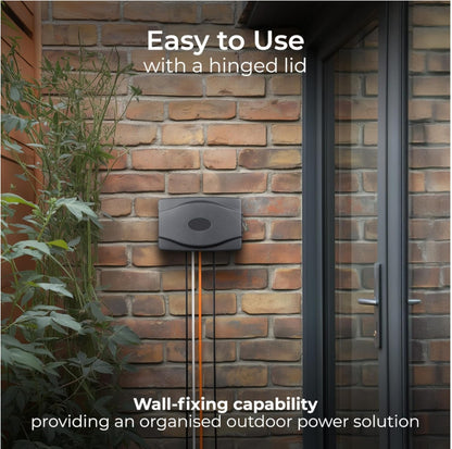 Grey Weatherproof Outdoor Power Extension Box