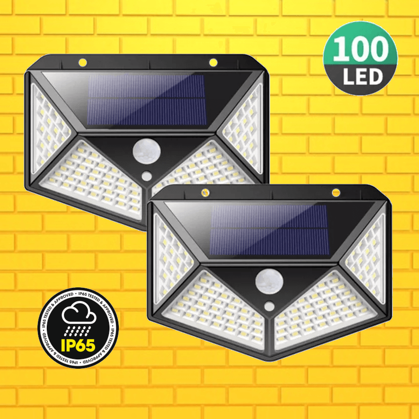 "Super Bright" 100 LED PIR Solar Motion Security Lights - Lighting Legends
