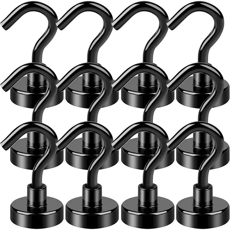 10 Pack Ultra Strong Black Magnetic Hanging Hooks - Lighting Legends