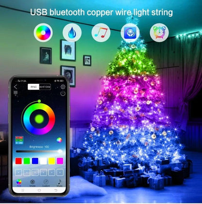 Smart App/Bluetooth Controlled Christmas Tree Lights 20M 200 LED Plug-in - Lighting Legends