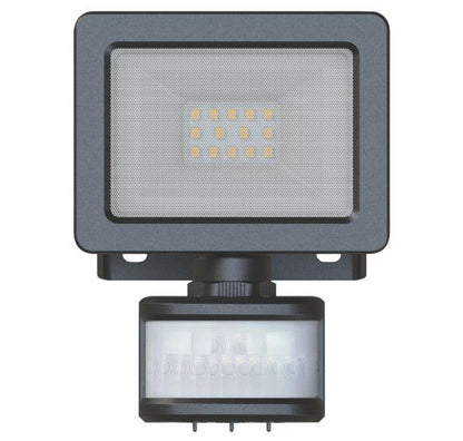 Outdoor 10W LED Mains Wired Floodlight / Spotlight Motion Sensor PIR Black - Lighting Legends