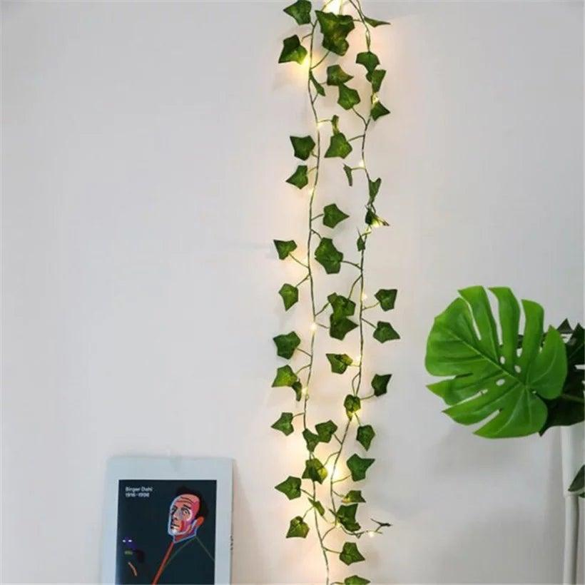 "Ivy Leaf" Style Indoor String Lights - 2M - 20 LED - Battery Powered "Warm White" - Lighting Legends