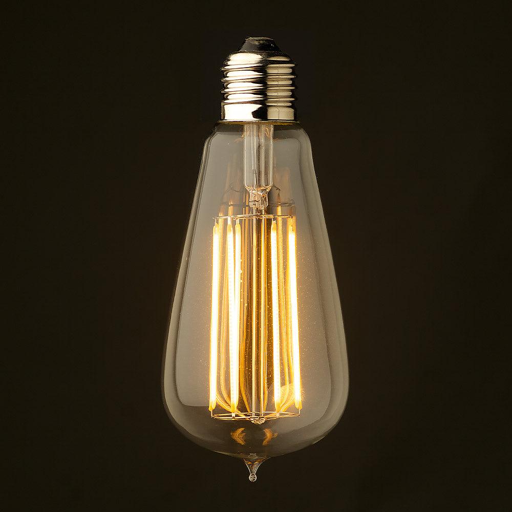 Lot de 10 Ampoules LED Style Vintage Teardrop ST64 Doré 7 Watts Blanc Très  Chaud Culot E27