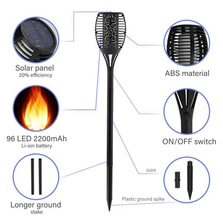 LED Solar Flickering Torch Stake Lights - Lighting Legends