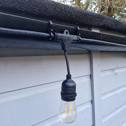 20 x Black Guttering Hanging Clips / S Clips for String Lights - Lighting Legends