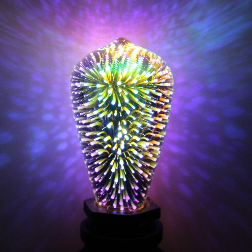 LED 3D Printed "Firework" Indoor Lamp Bulb Light E27 ST64 - Lighting Legends