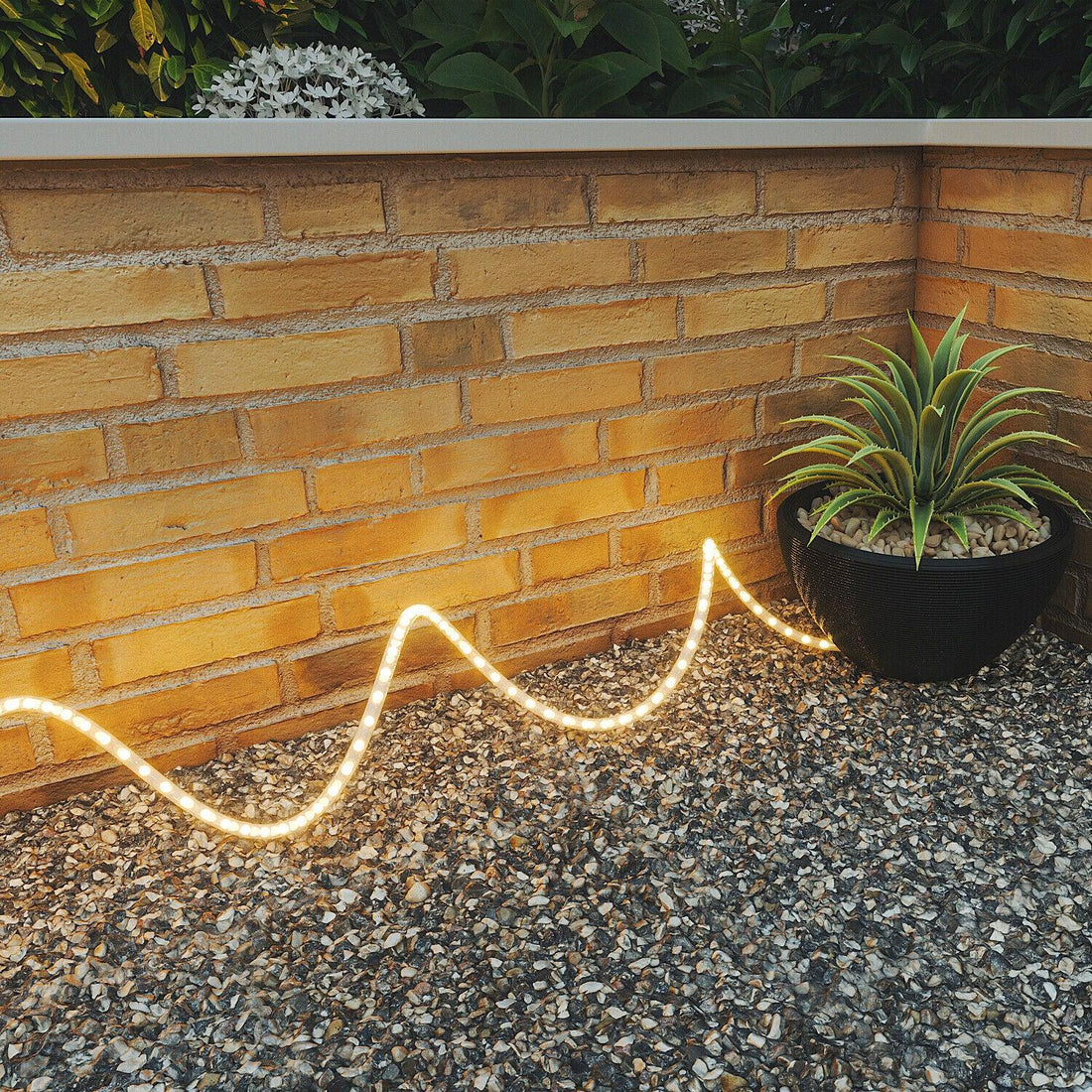 3M / 9.8FT Outdoor Waterproof Warm White Rope Light Mains Powered ...